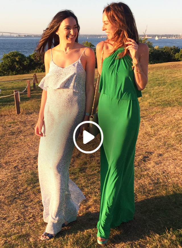 Sydne Summer wears a green maxi dress 
