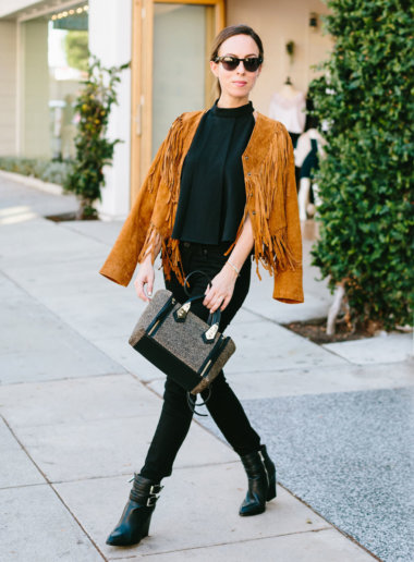 tan suede tassel jacket