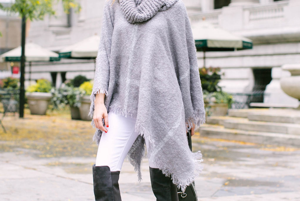 Sydne Style shows how to wear a poncho for winter fashion trends