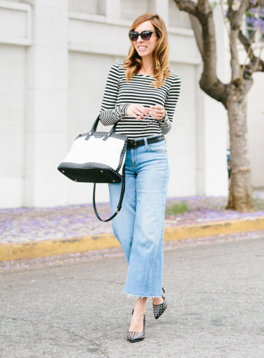 Sydne Style wears Joes Jeans cropped 