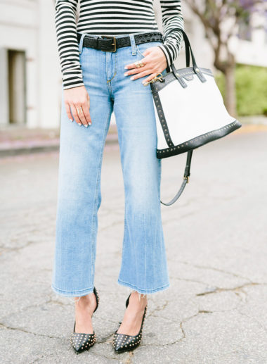 Sydne Style wears Joe's Jeans denim 