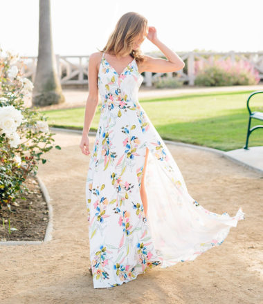 Sydne Style wears Yumi Kim floral maxi 