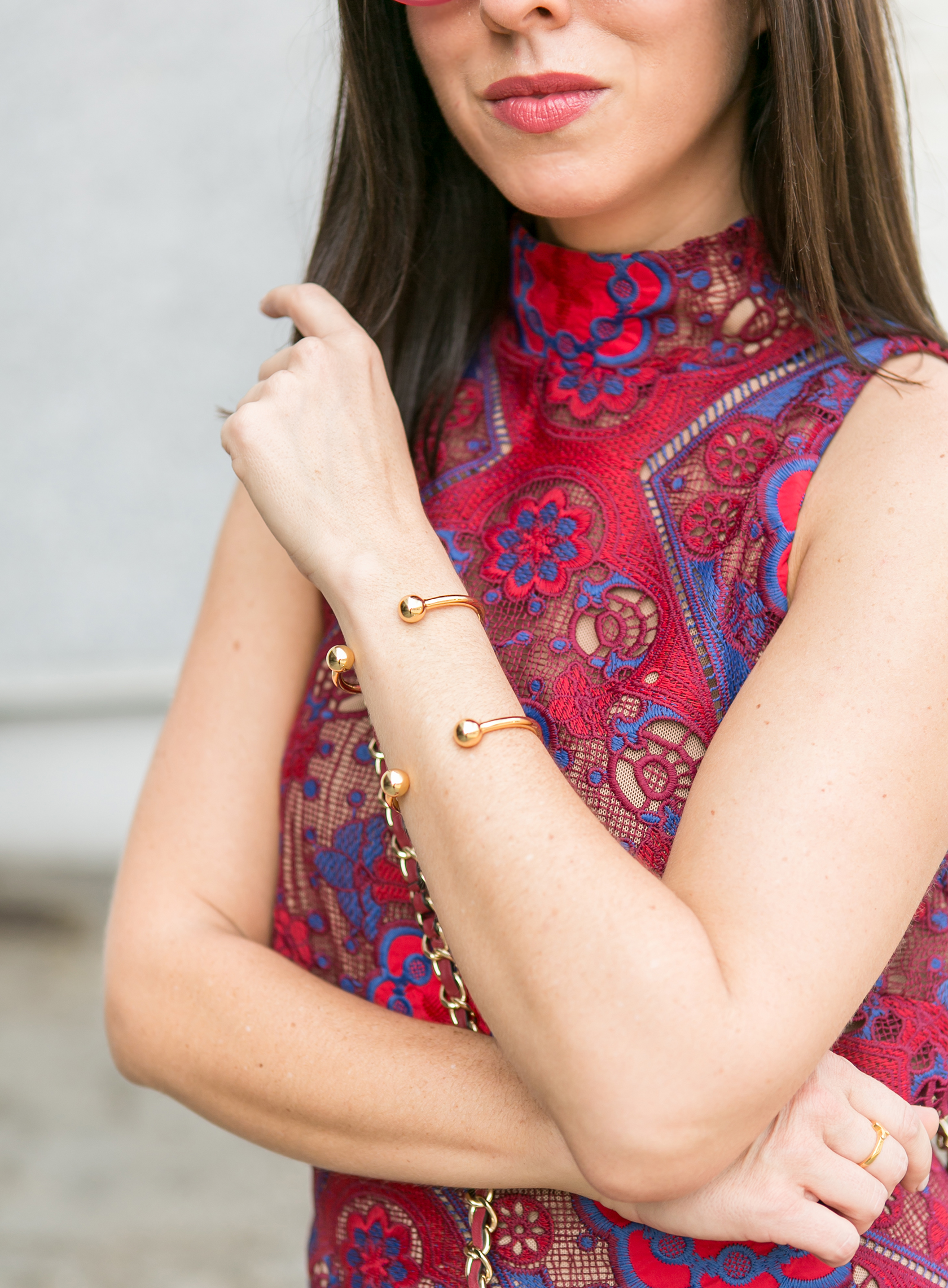 Sydne Style wears luv aj gold cuff