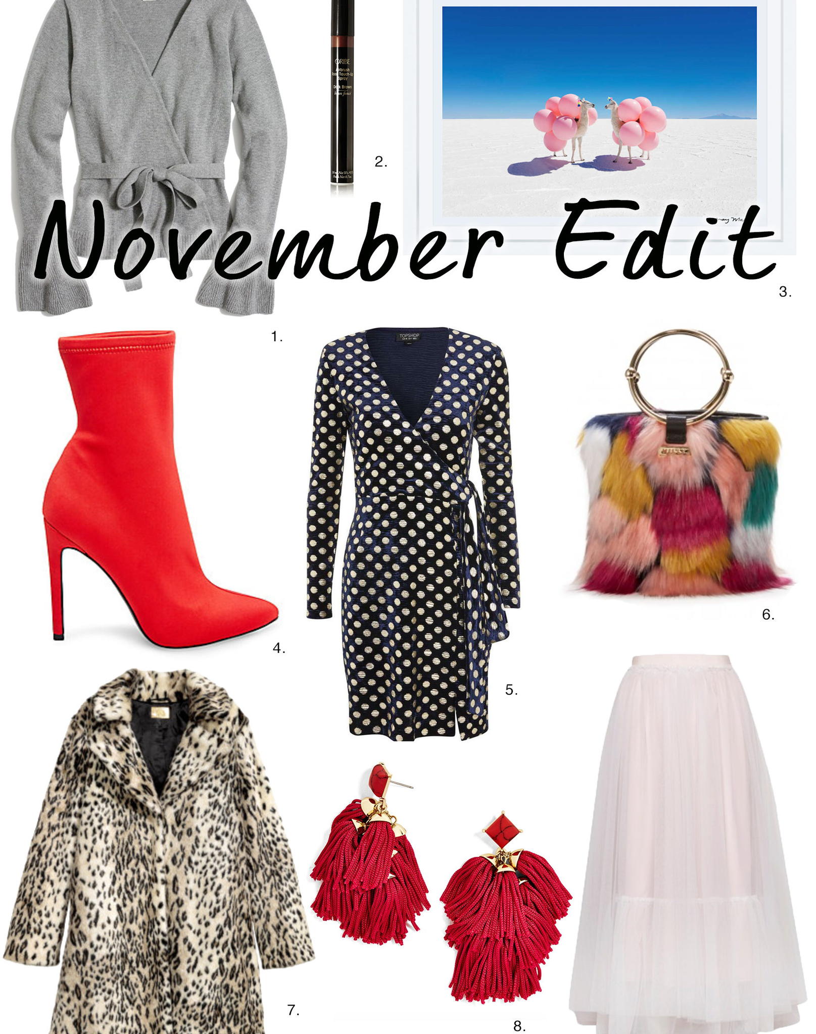 Sydne Style rounds up a shopping guide for holiday parties with faux fur polka dots and tulle