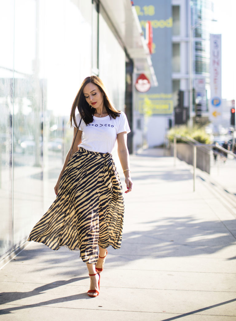 Animal SKIRT Set Graphic Tee