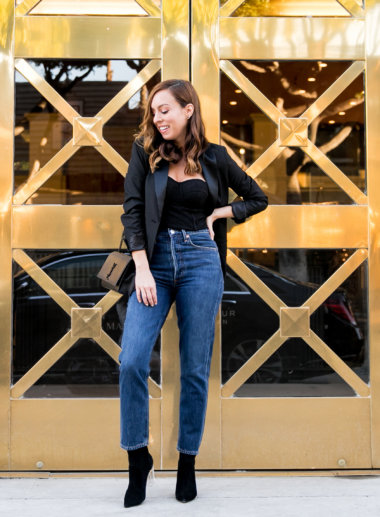 Sydne Style Shows How To Wear A Blazer And Jeans With The Corset Trend Sydne Style