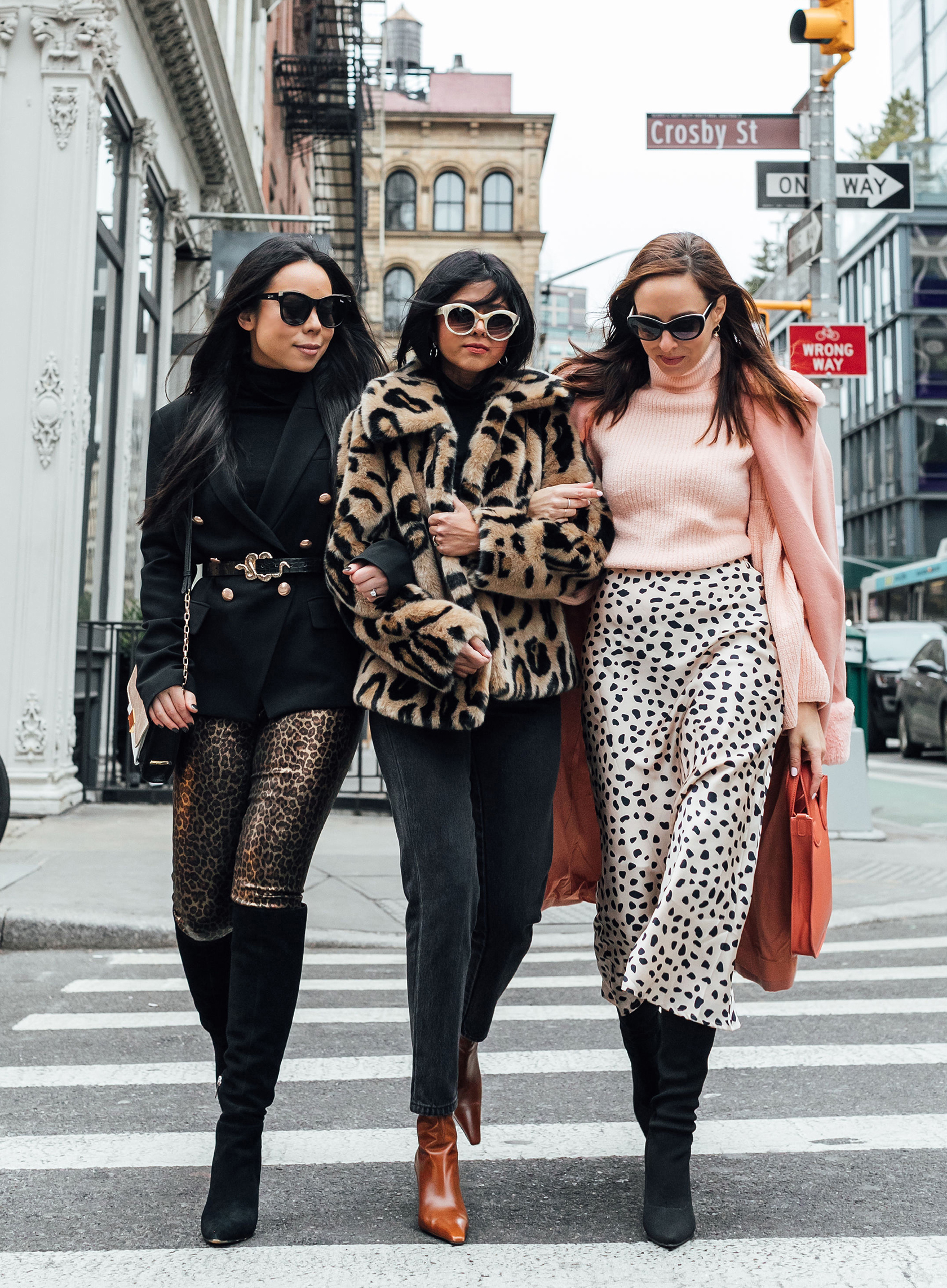 Sydne Style shows how to wear leopard at fashion week with an dyer and sheryl luke