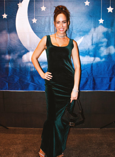 90s prom party with velvet dress 