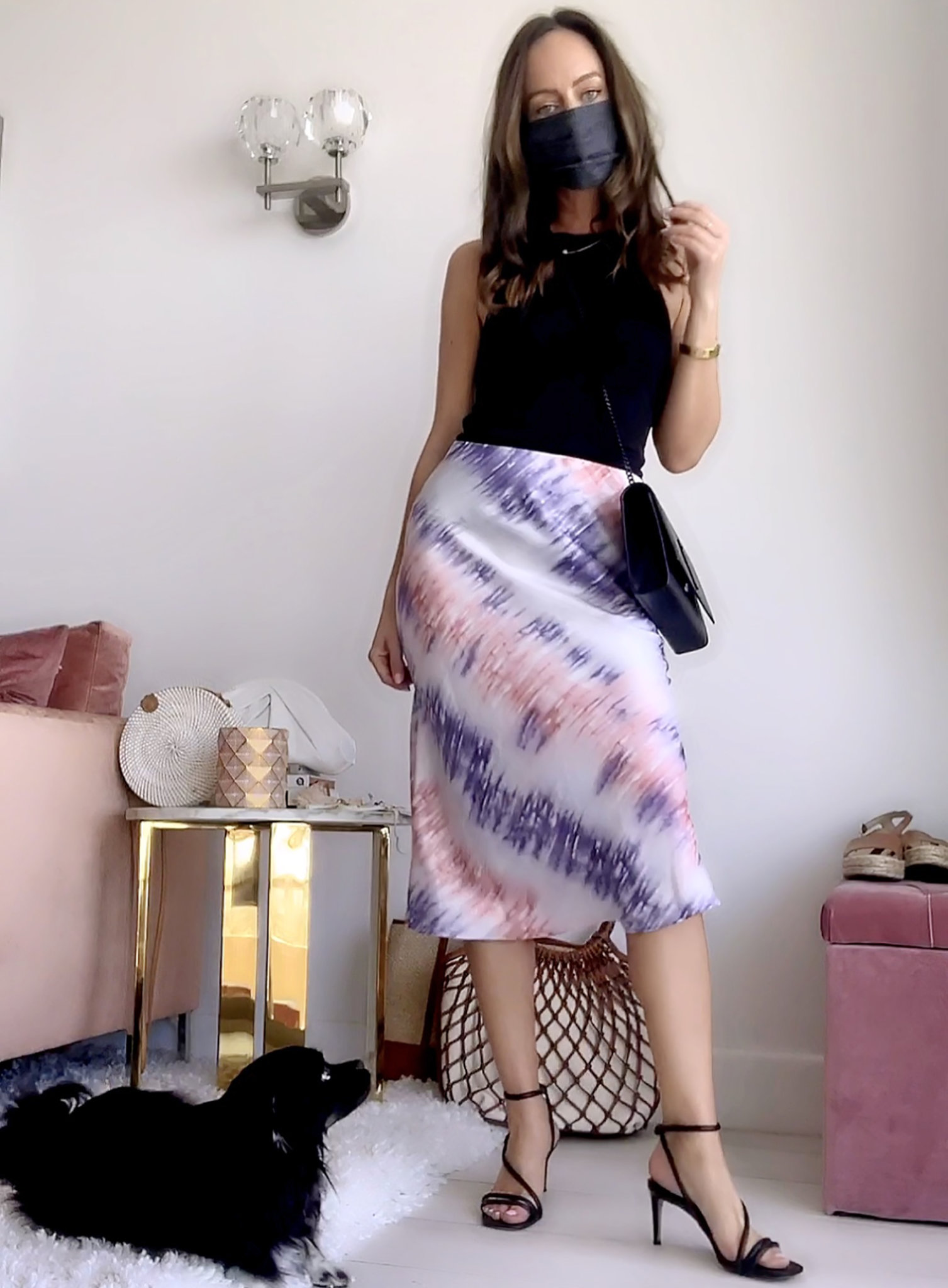 Tie Dye Metallic Skirt