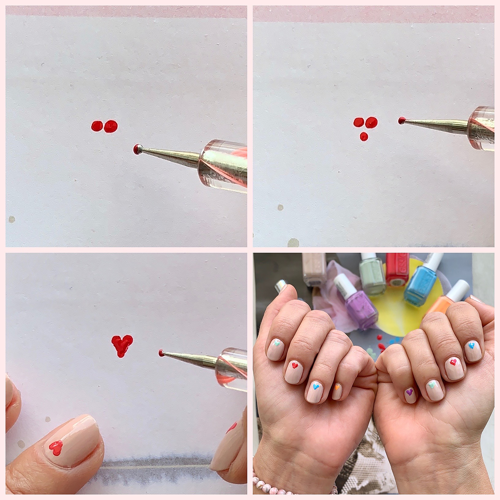 ♡ No Tools Heart Nail Art Tutorial - Valentine's Day Nails ♡ - YouTube