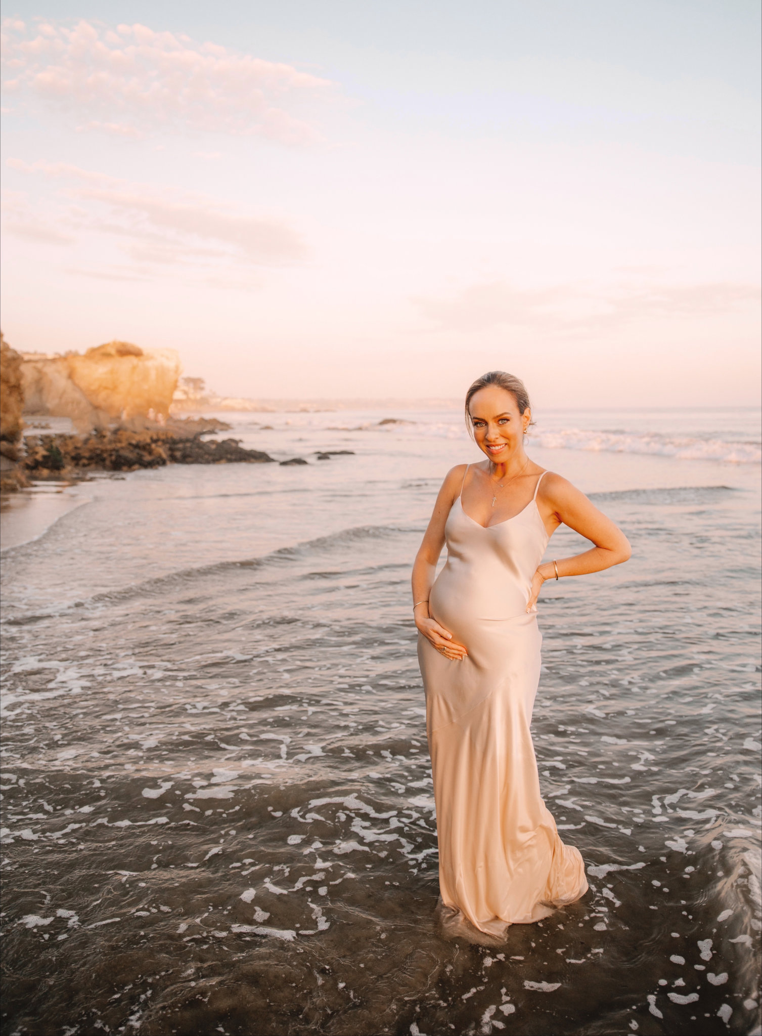Beach Maternity Shoot at Sunset in Malibu Sydne Style