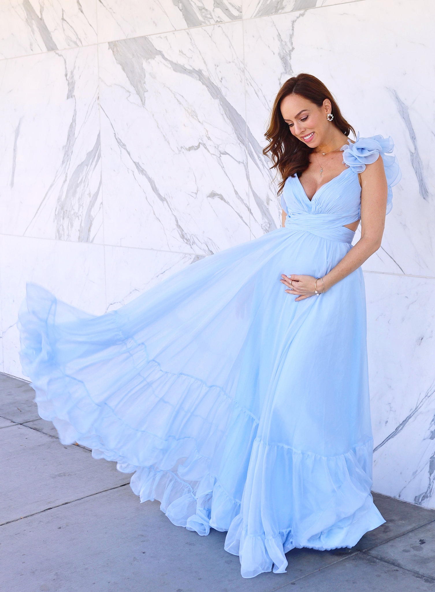 formal dresses for mother of the groom Black Marsoni MV1302 Long Bride Dress $614.0 Color:Baby Pink Petit Rose spring flowers Line & Dot Anzu